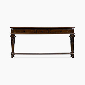 Kennedy Large Console Table, Distressed Brown