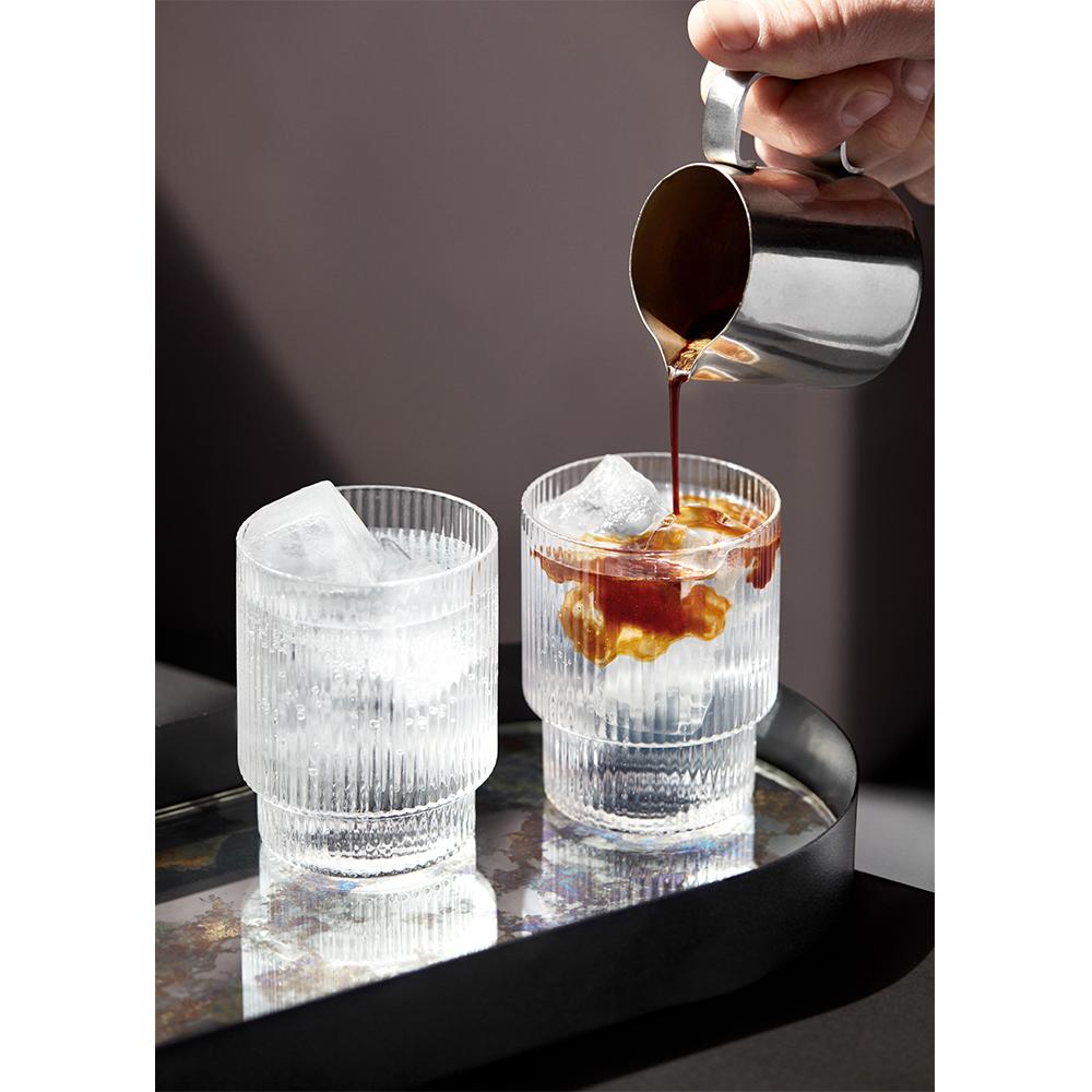 Glass Ripple small, clear glass, set of four
