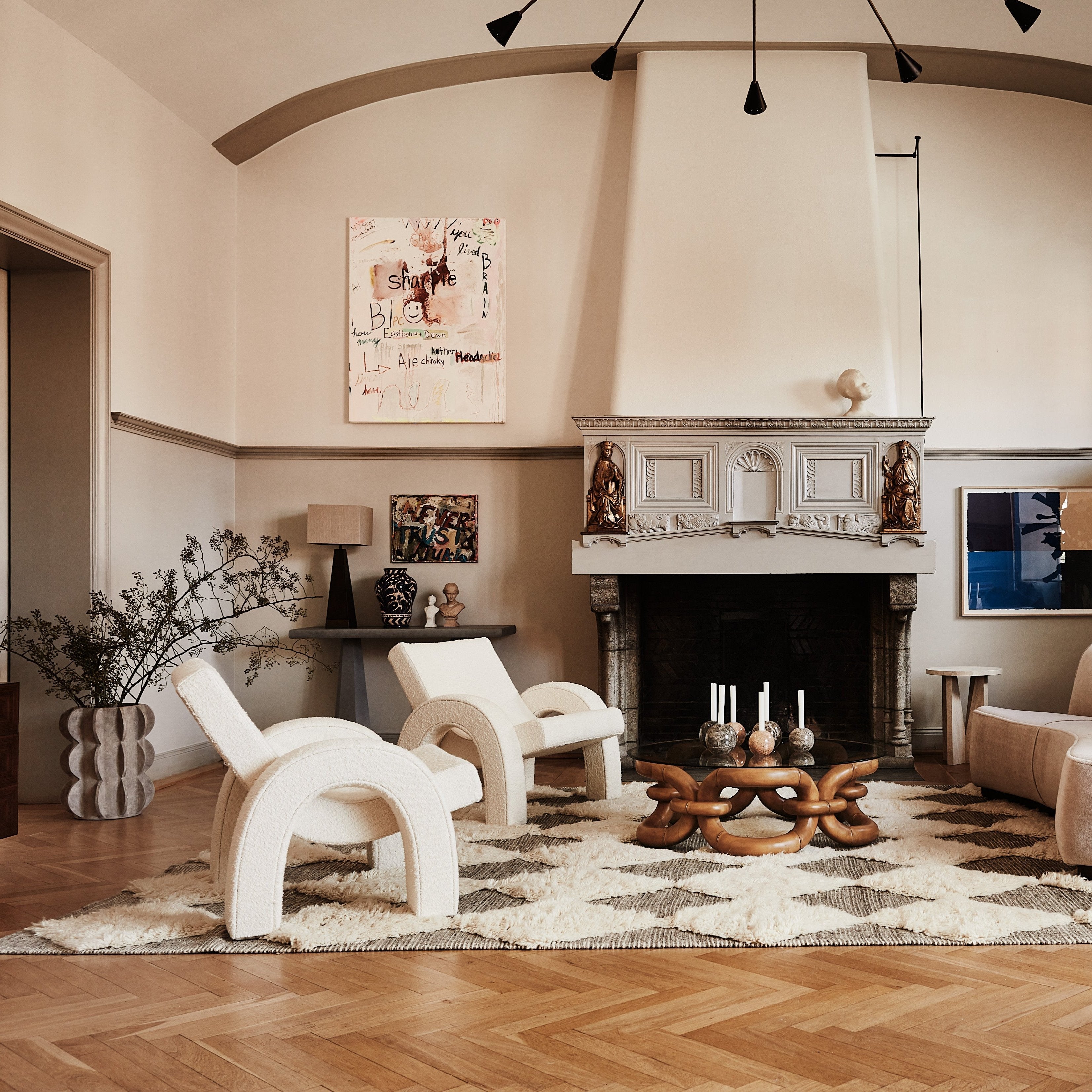 Arco Lounge Chair Boucle White