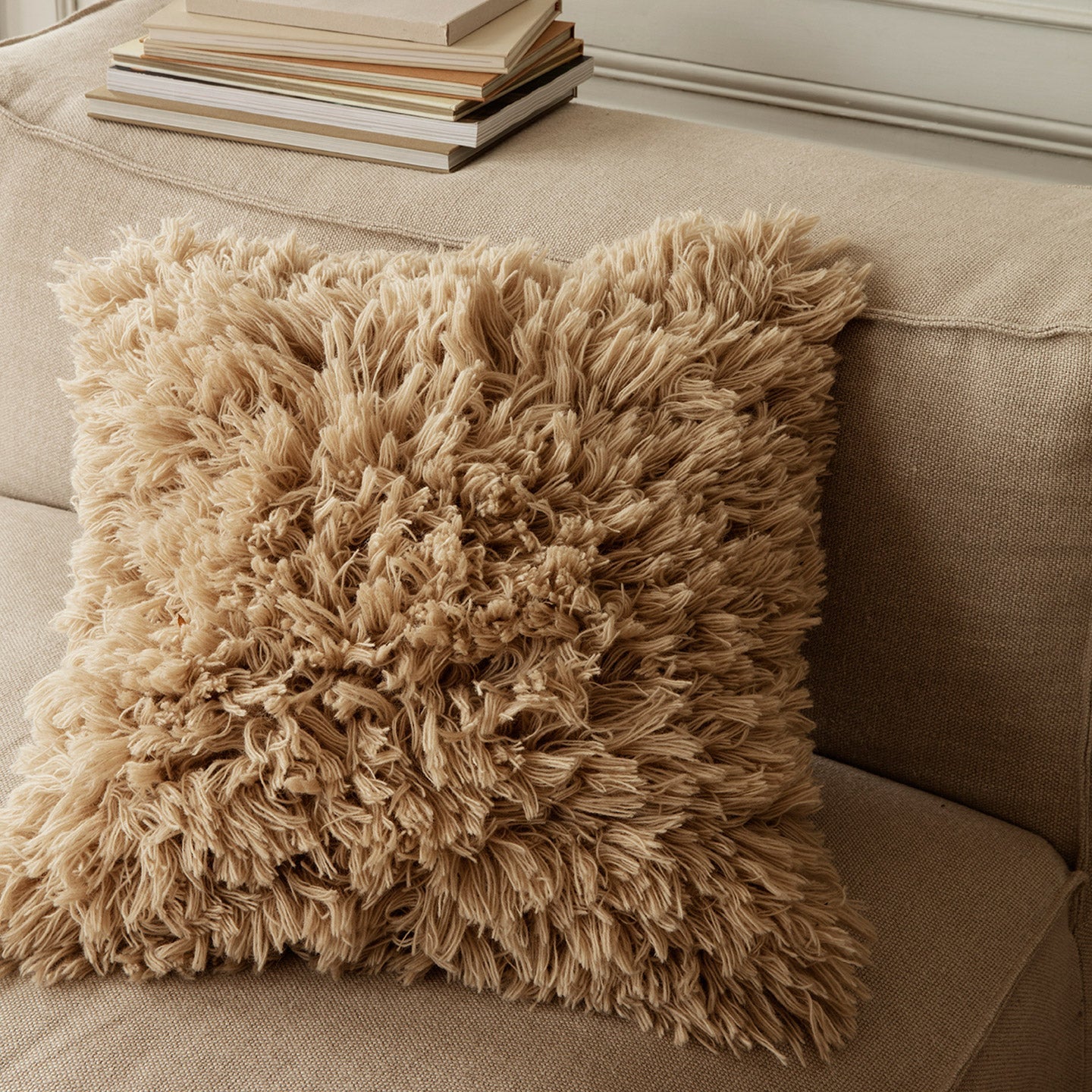 Meadow High Pile Cushion - Light Sand - Open Box