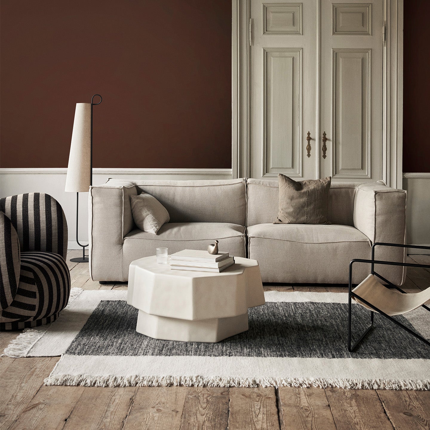 Counter Rug - Charcoal/Off-white