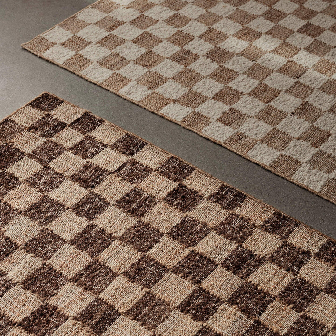 Check Wool Jute Rug