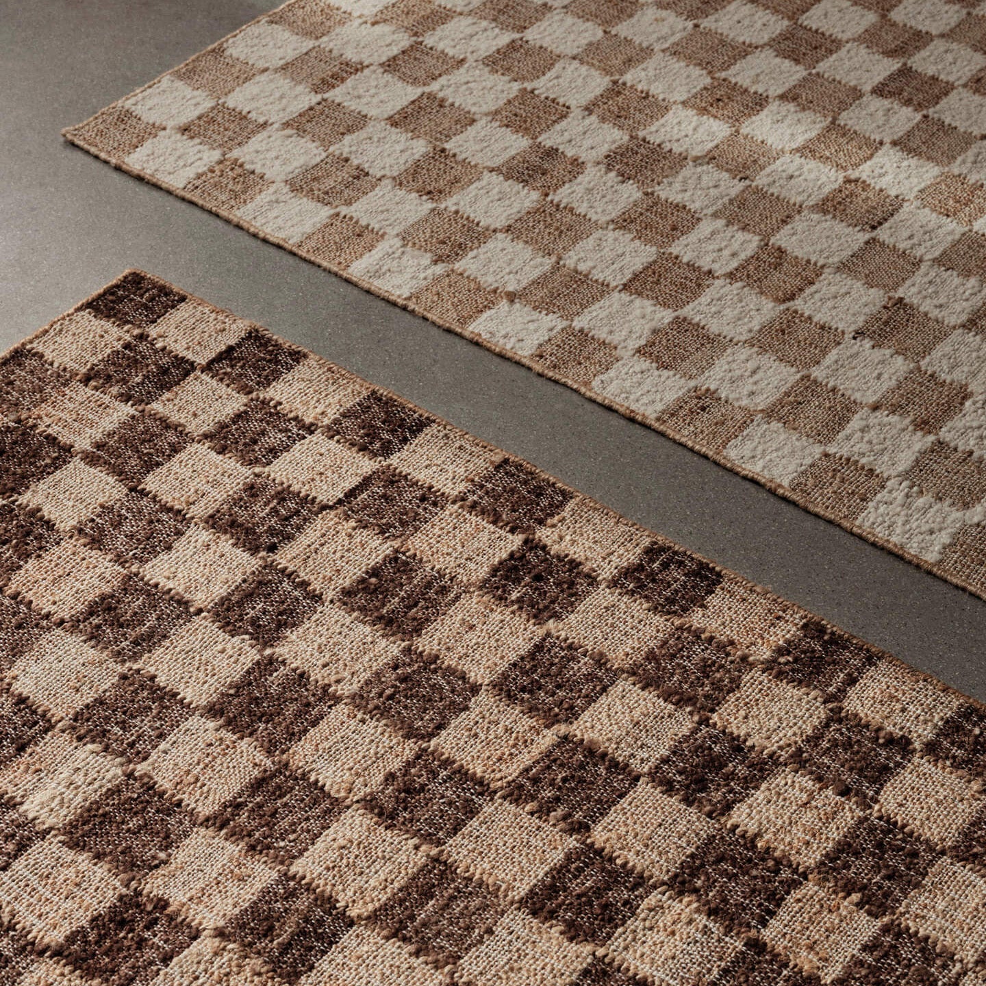 Check Wool Jute Rug