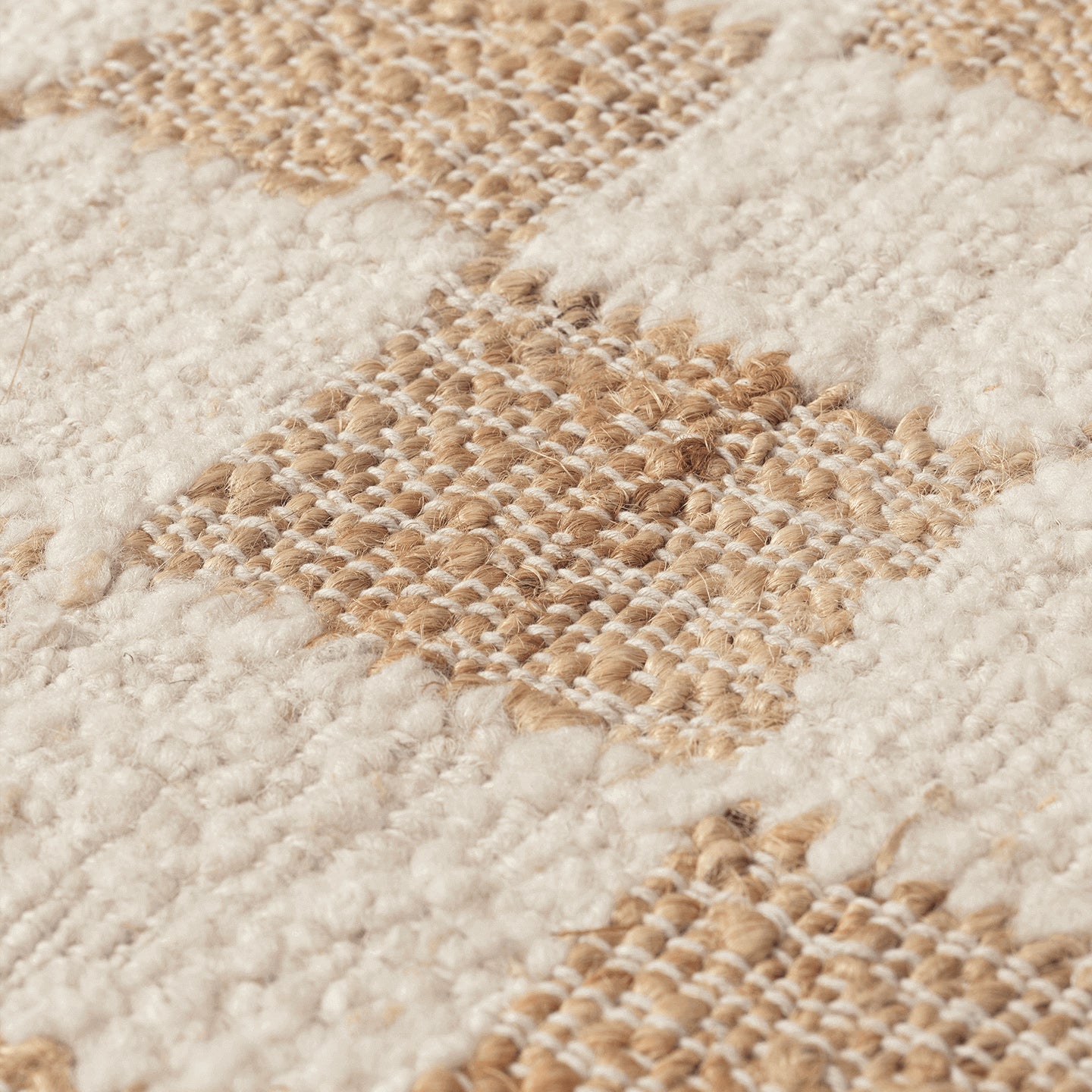 Check Wool Jute Rug