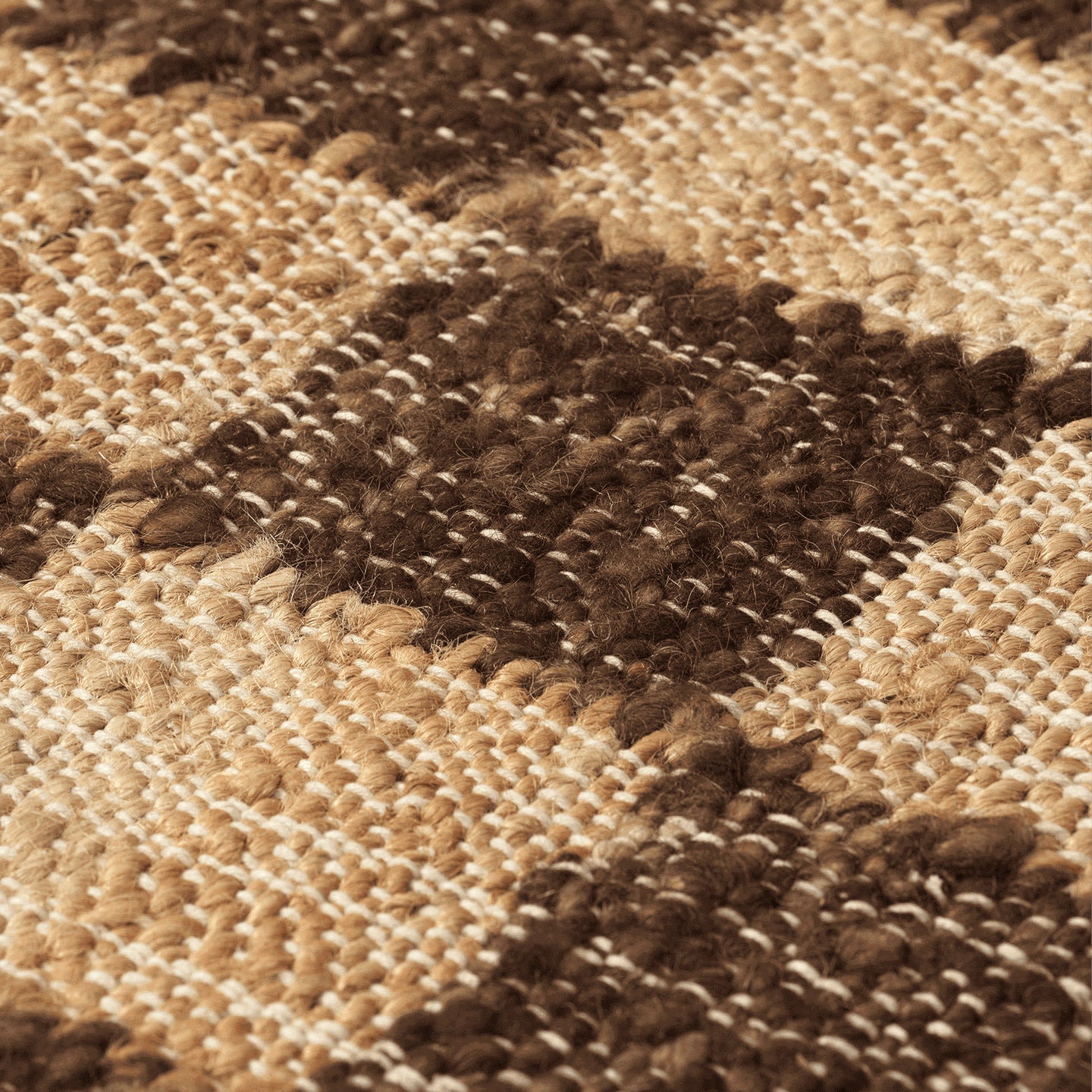 Check Wool Jute Rug