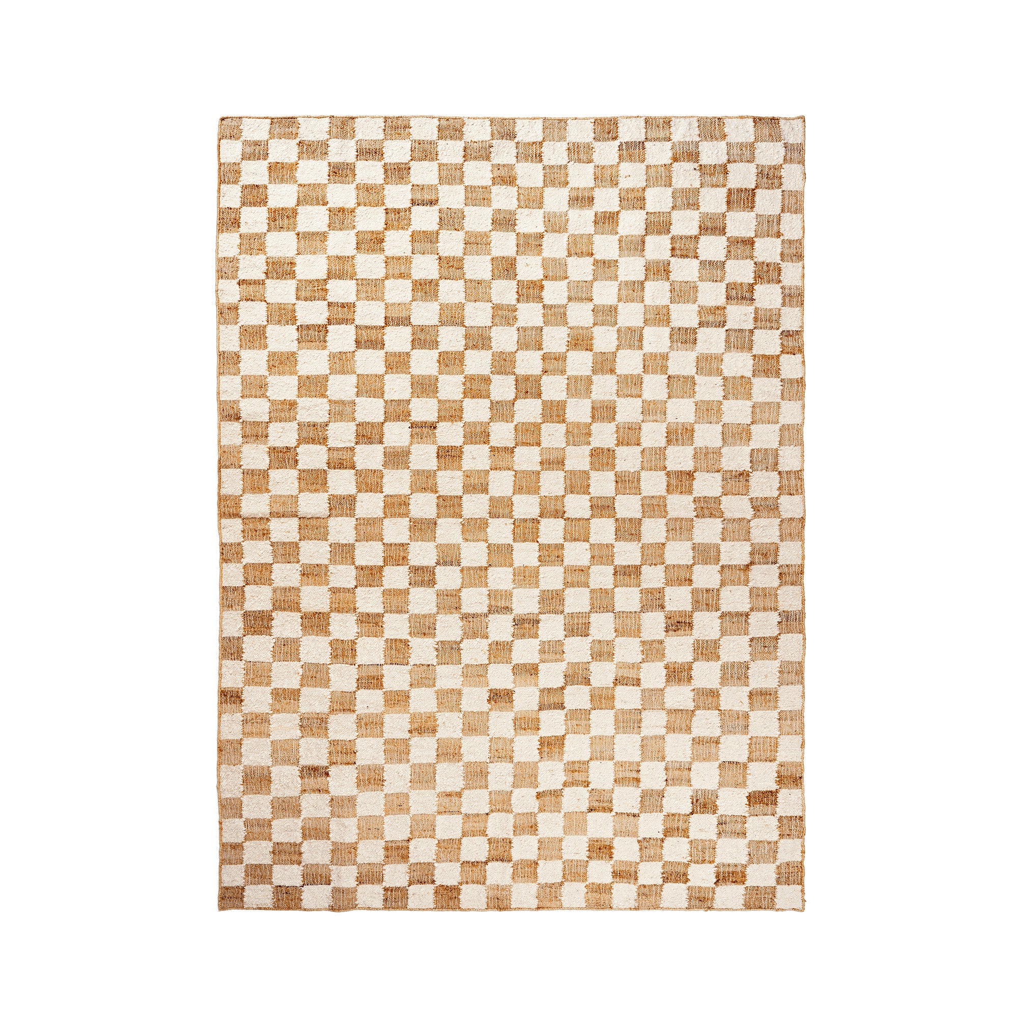 Check Wool Jute Rug