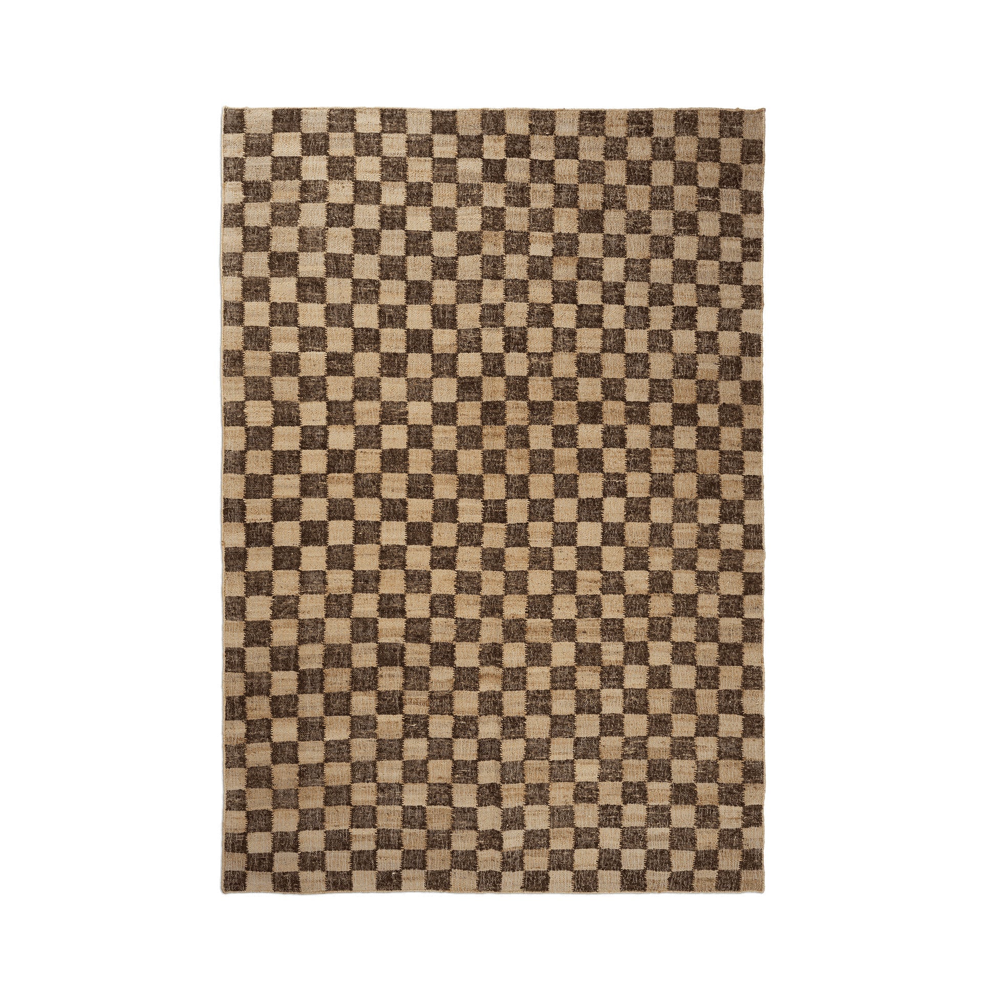 Check Wool Jute Rug