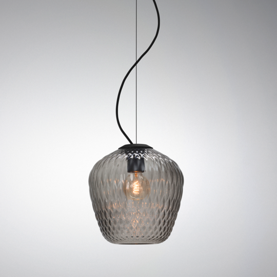 Blown Pendant - Opal White | Silver Lustre