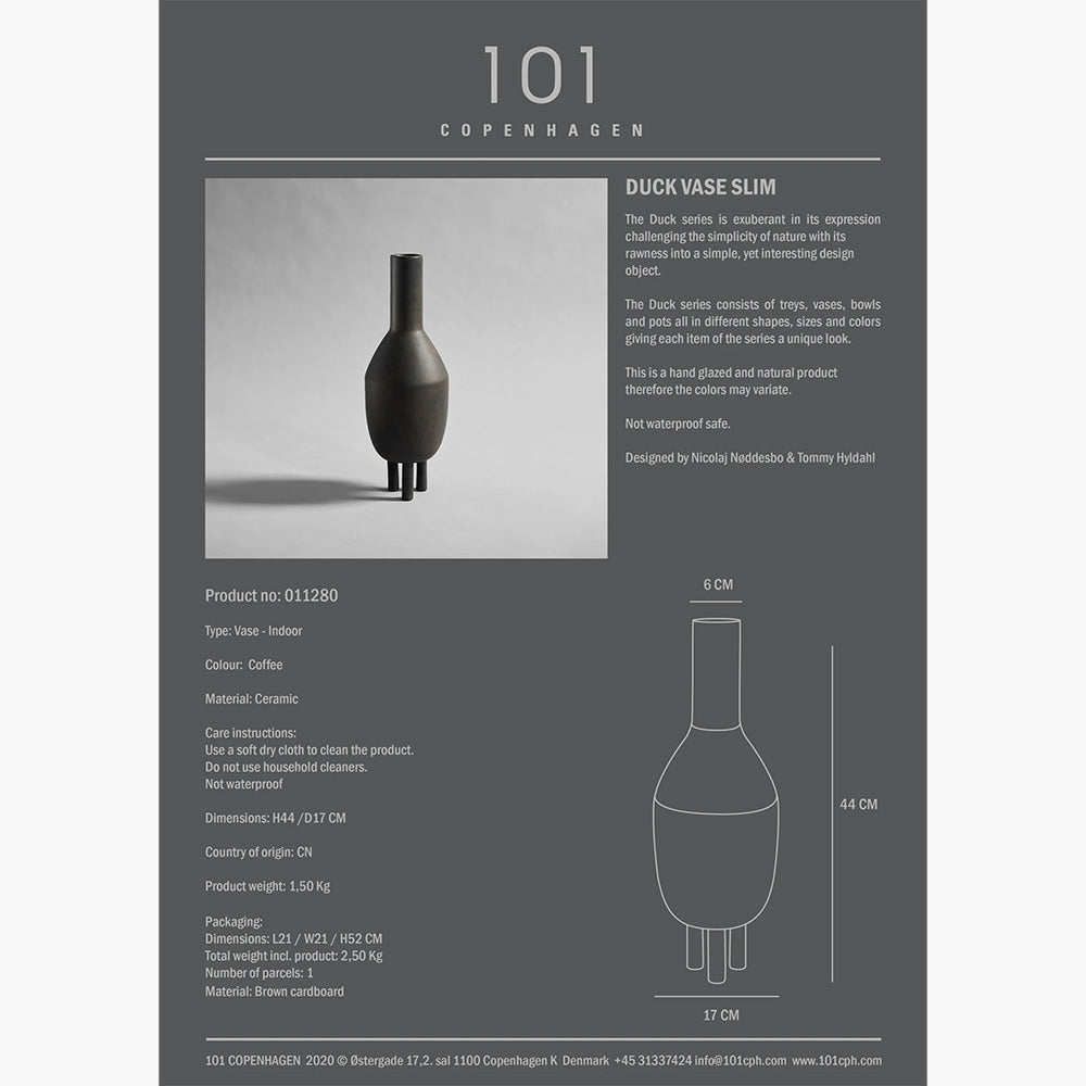 Duck Vase - Slim - Coffee