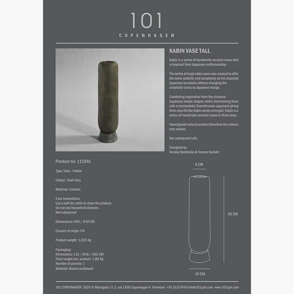 Kabin Vase - Tall - Dark Grey
