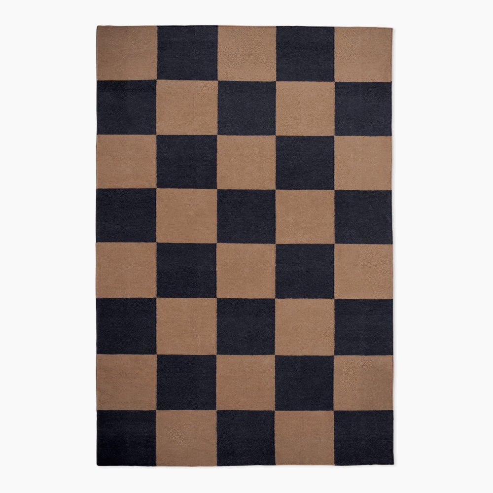 Square Tobacco Hand Woven 100% Wool Rug - 9' x 12' - Floor Model - Grade B
