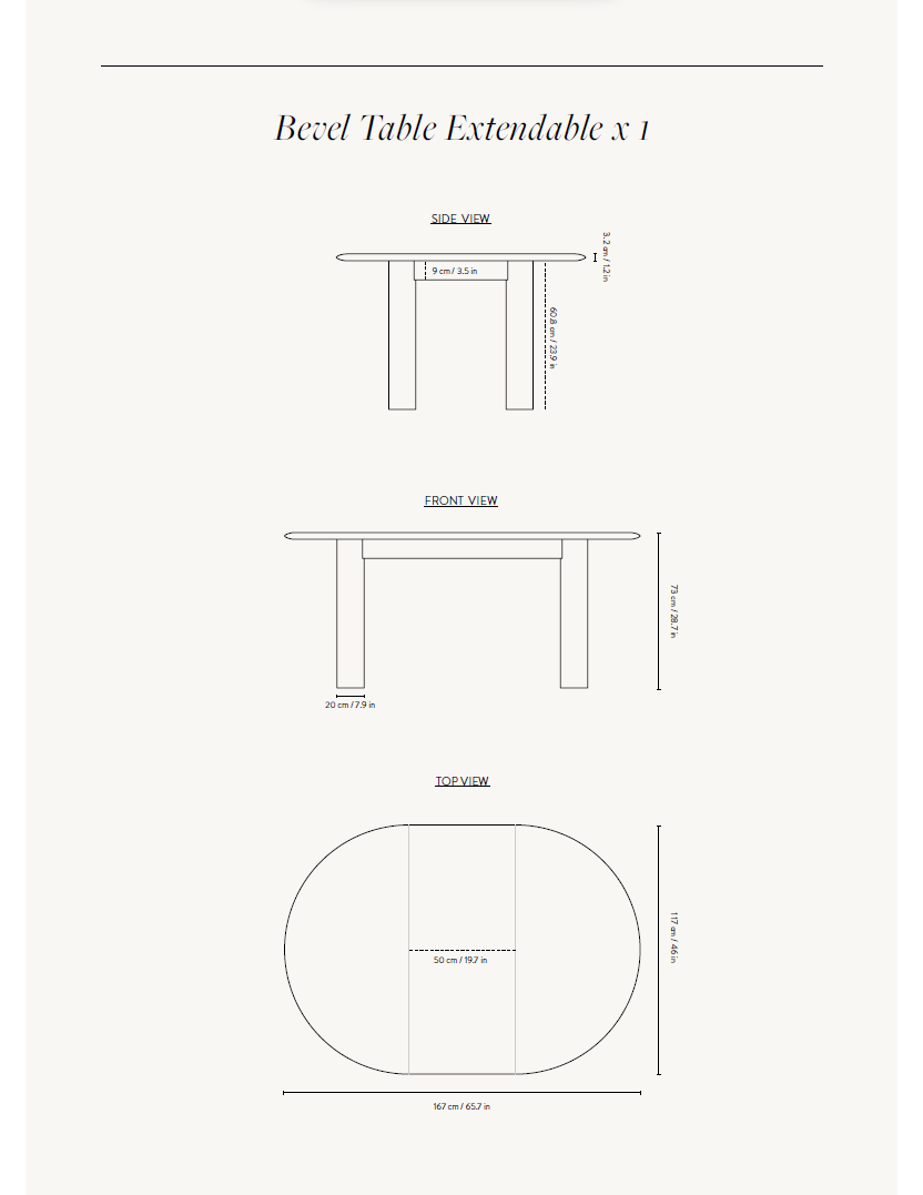 Bevel Extendable Dining Table