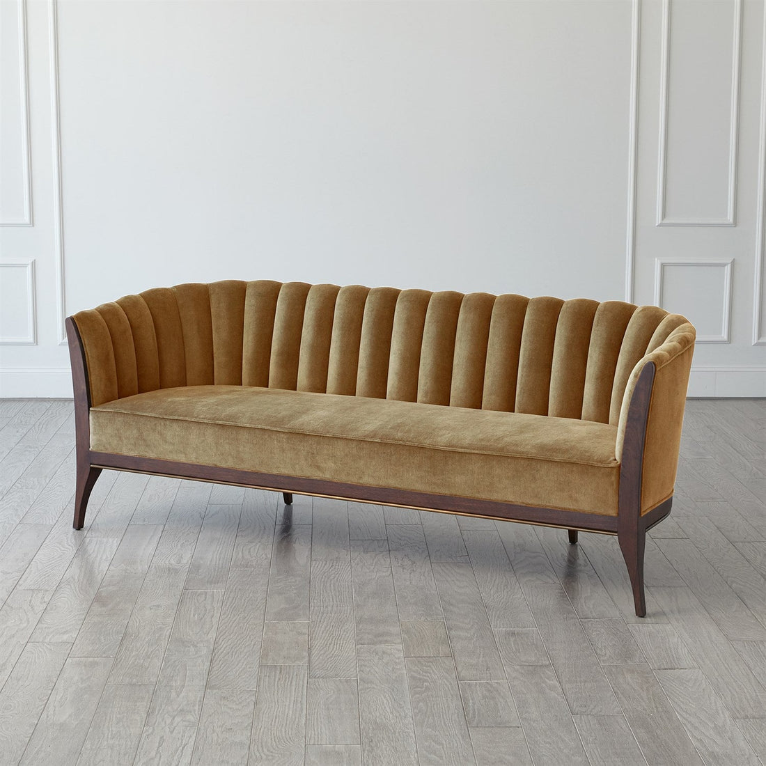 Channel Back Sofa - Toast Velvet