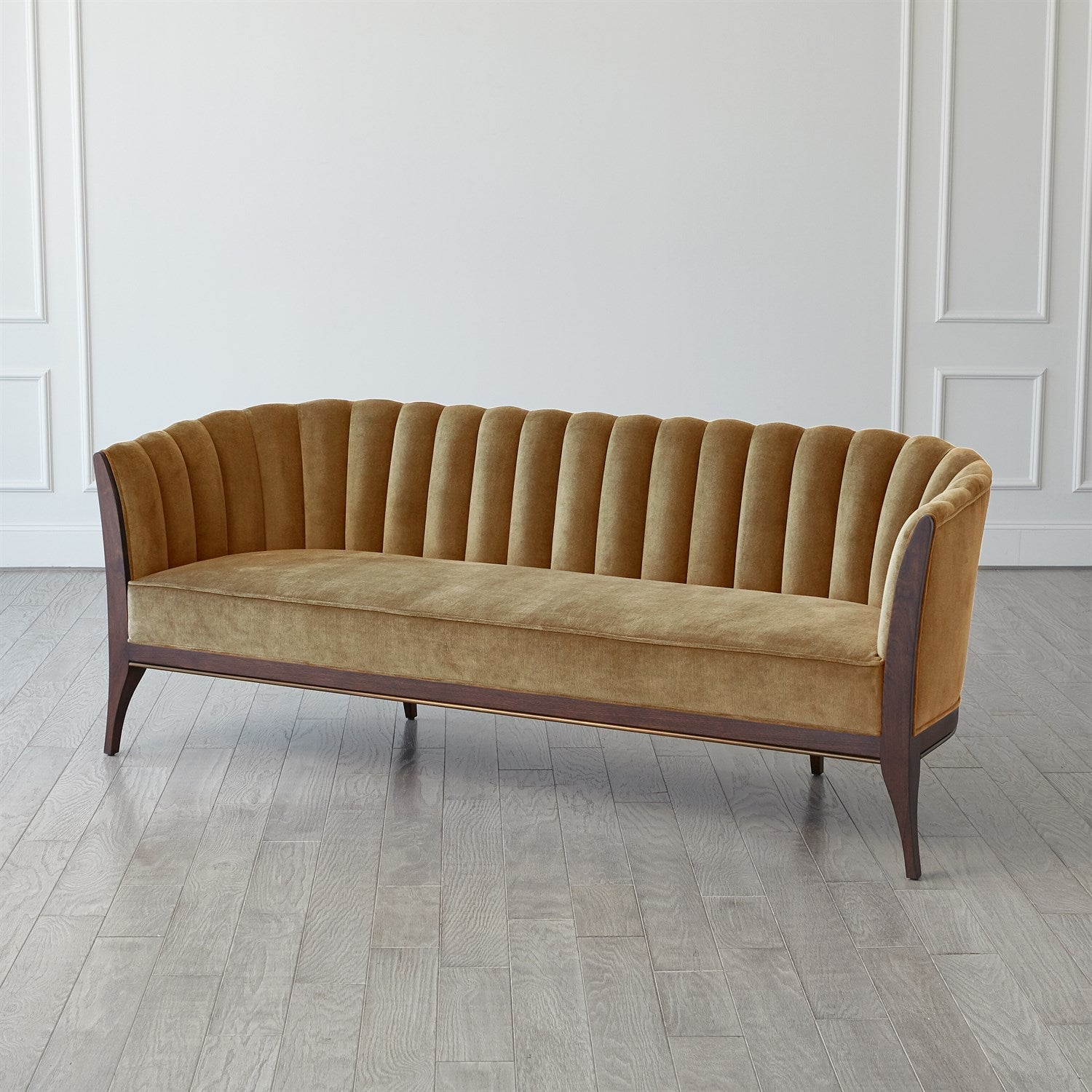 Channel Back Sofa - Toast Velvet