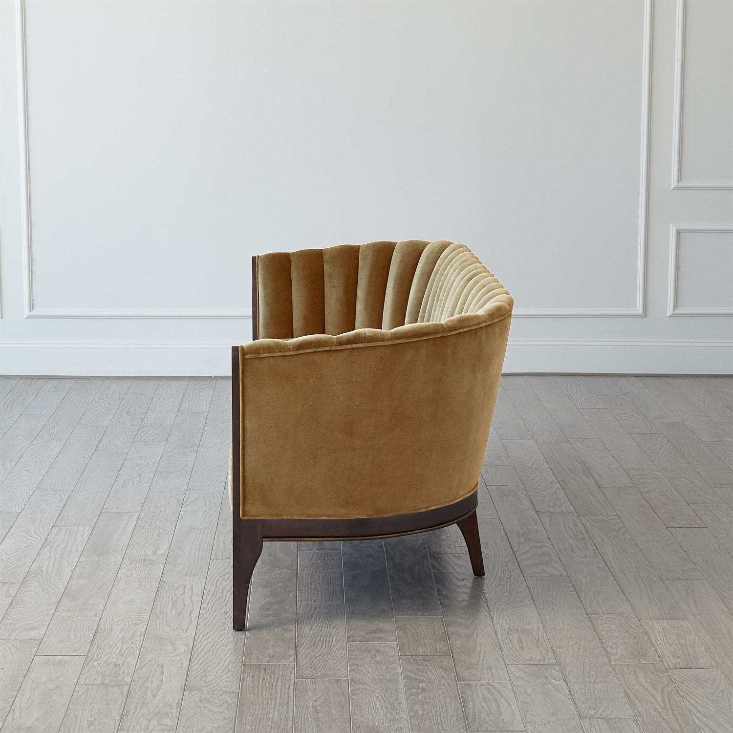 Channel Back Sofa - Toast Velvet