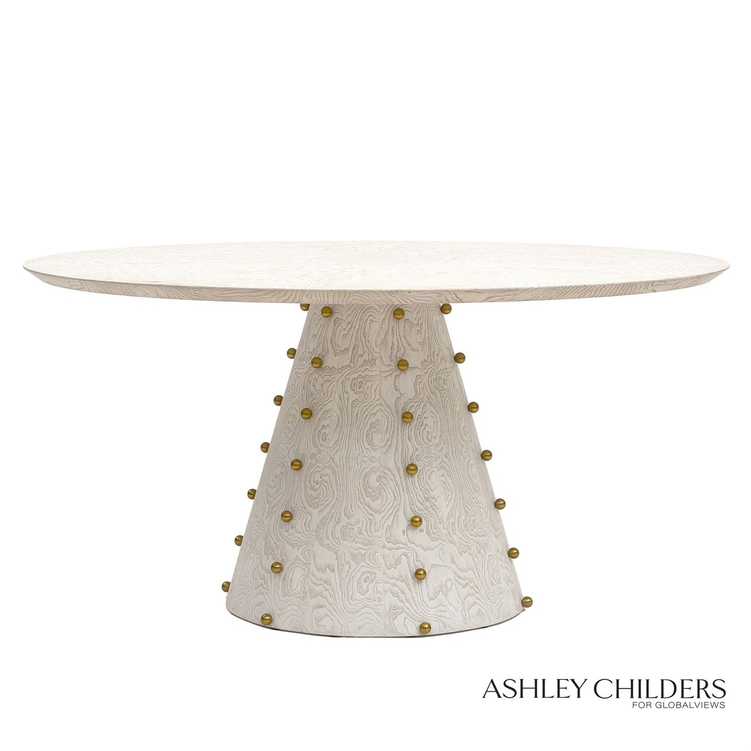 Spheres Dining Table - White Burl