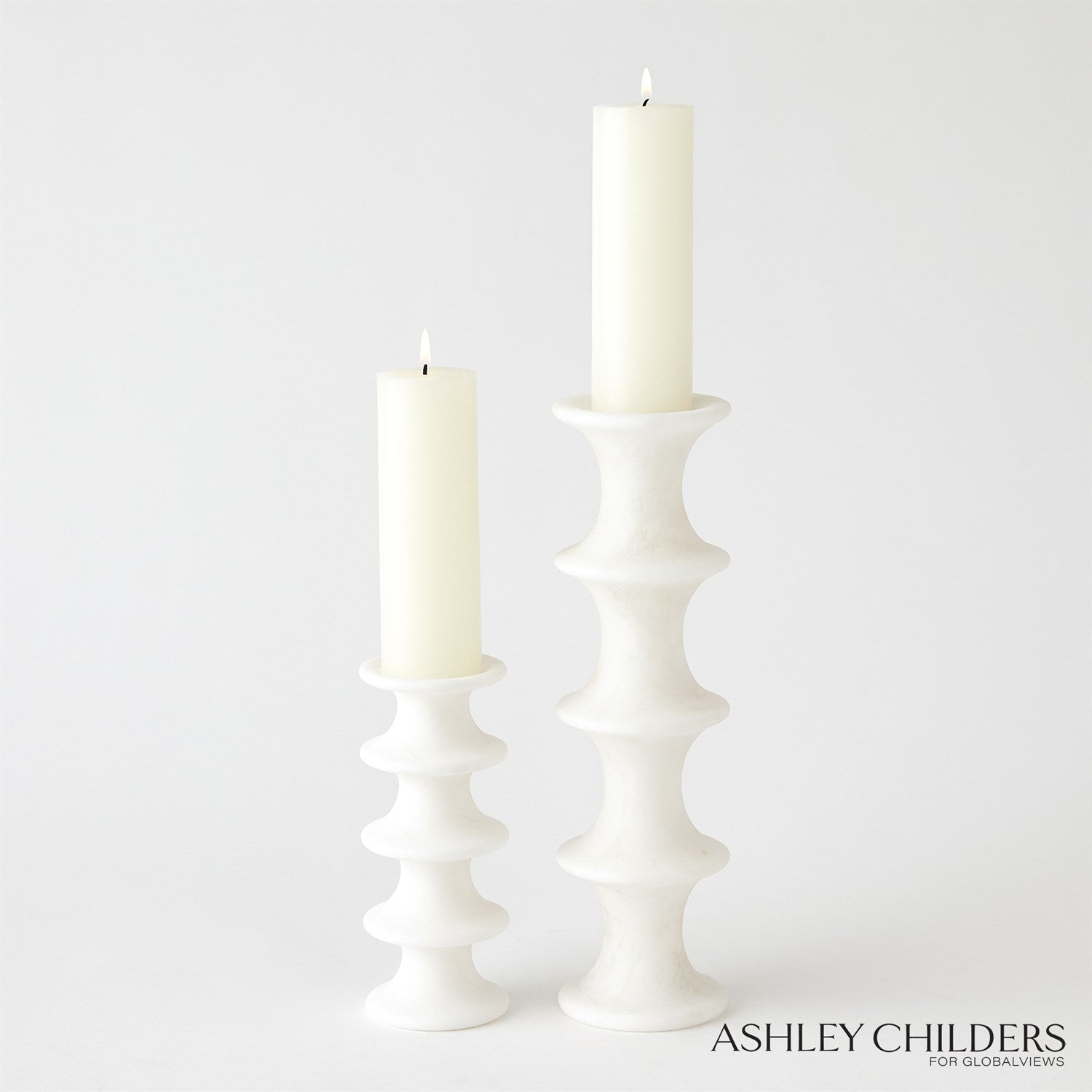 Ridge Candlestick - White