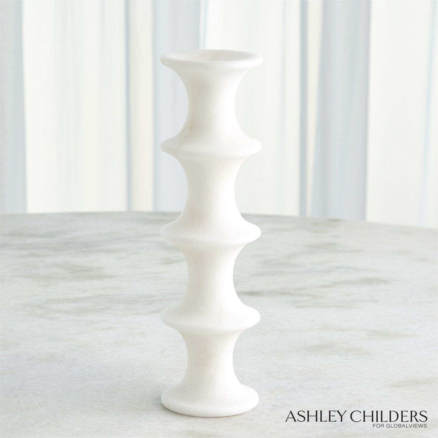 Ridge Candlestick - White