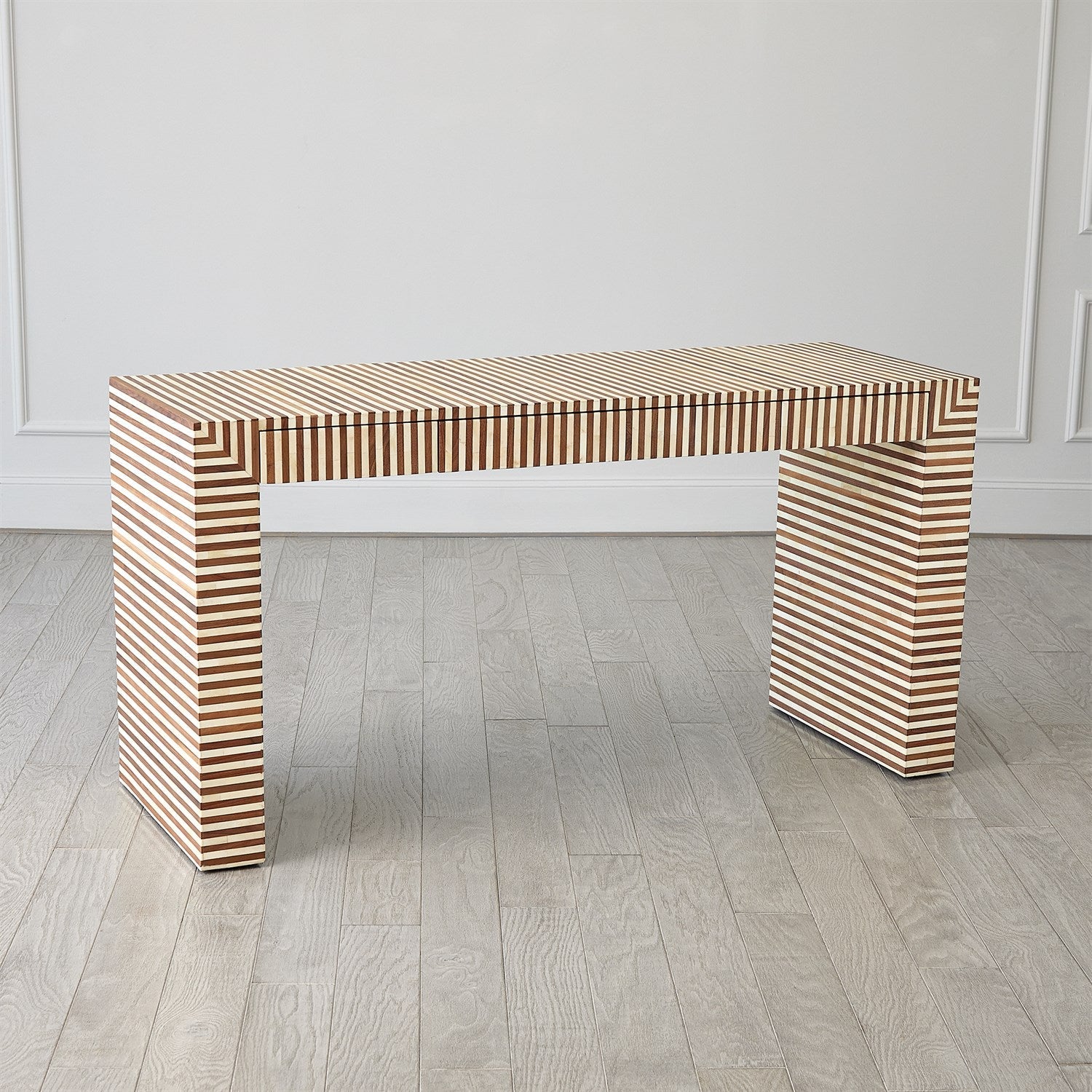 Sienna Writing Desk - Walnut/Bone