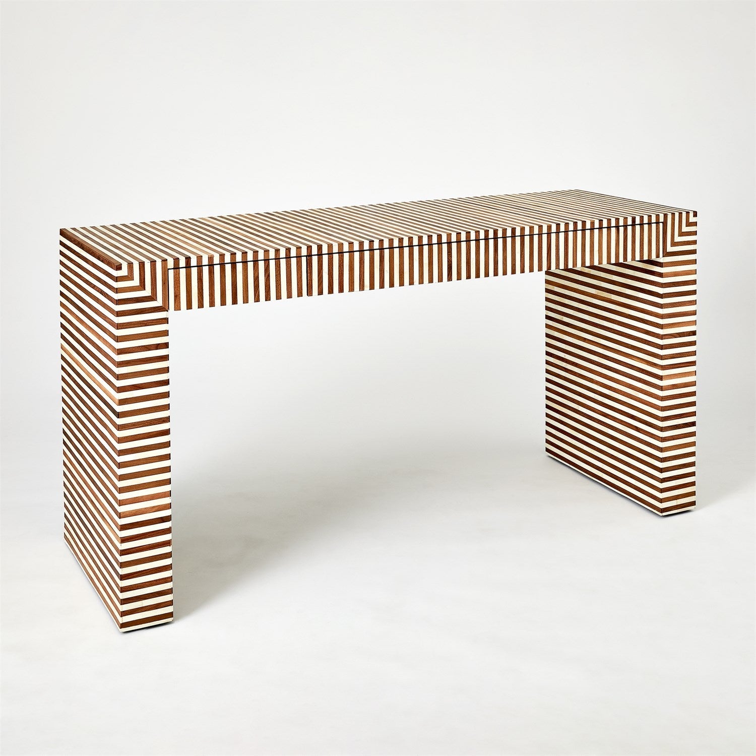 Sienna Writing Desk - Walnut/Bone