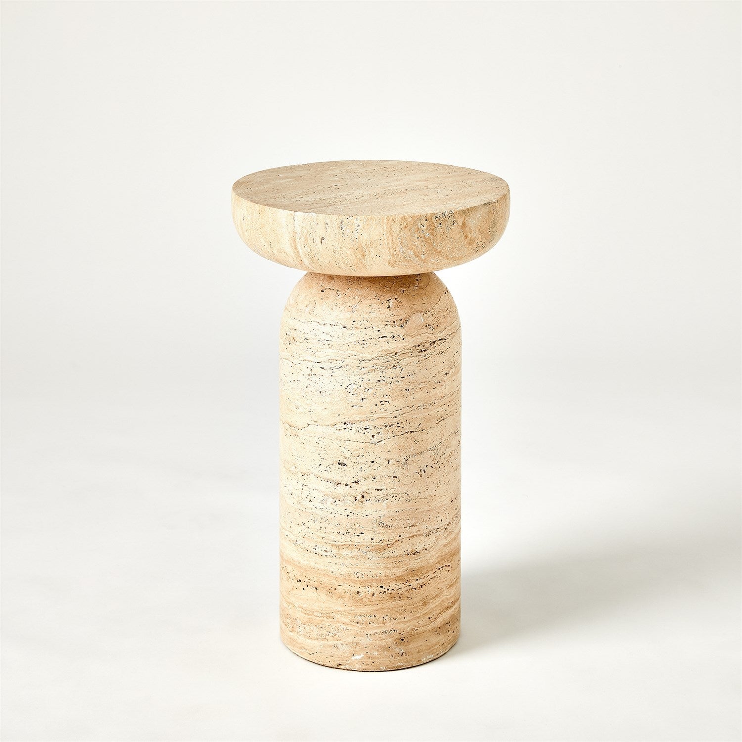Tumble Accent Table - Travertine
