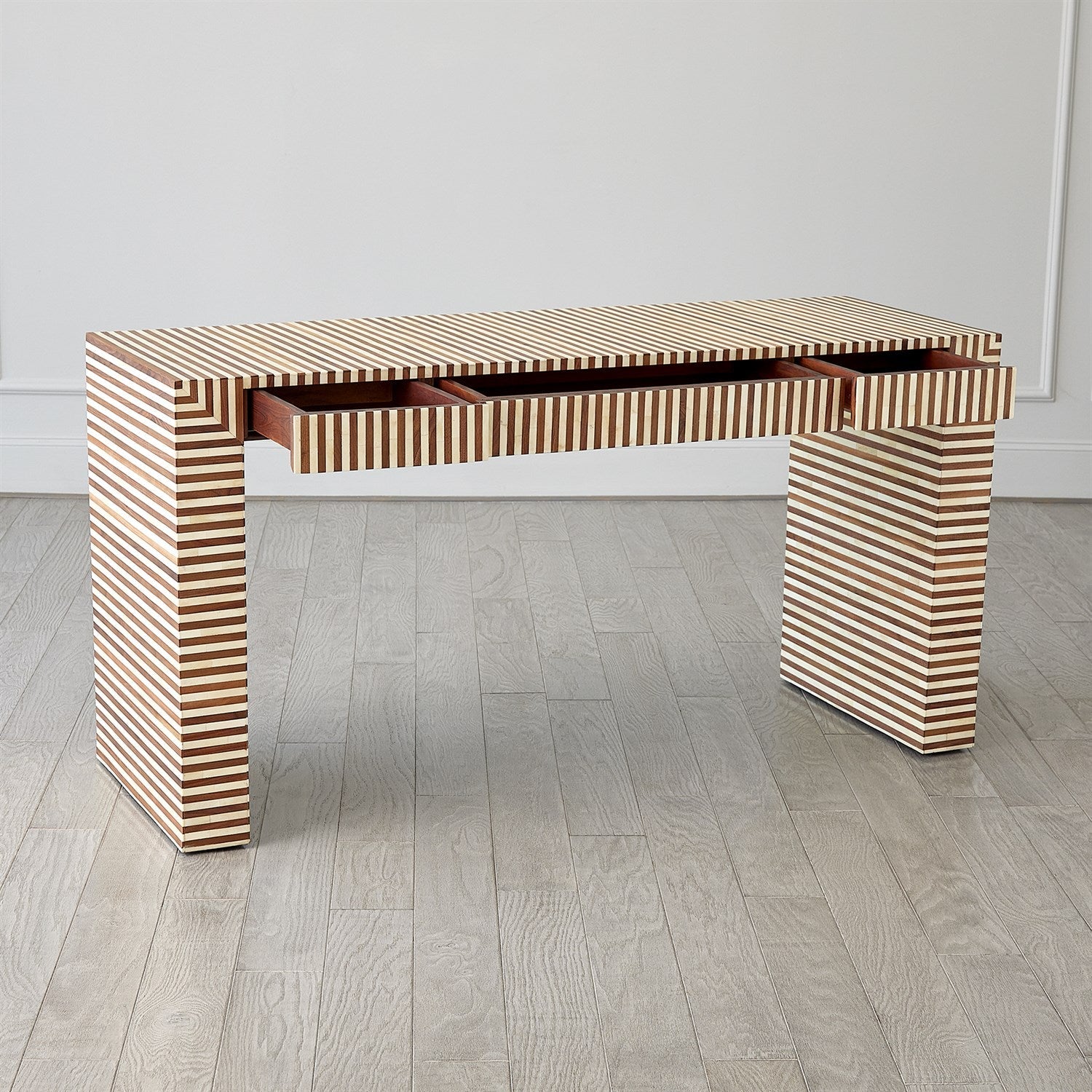 Sienna Writing Desk - Walnut/Bone