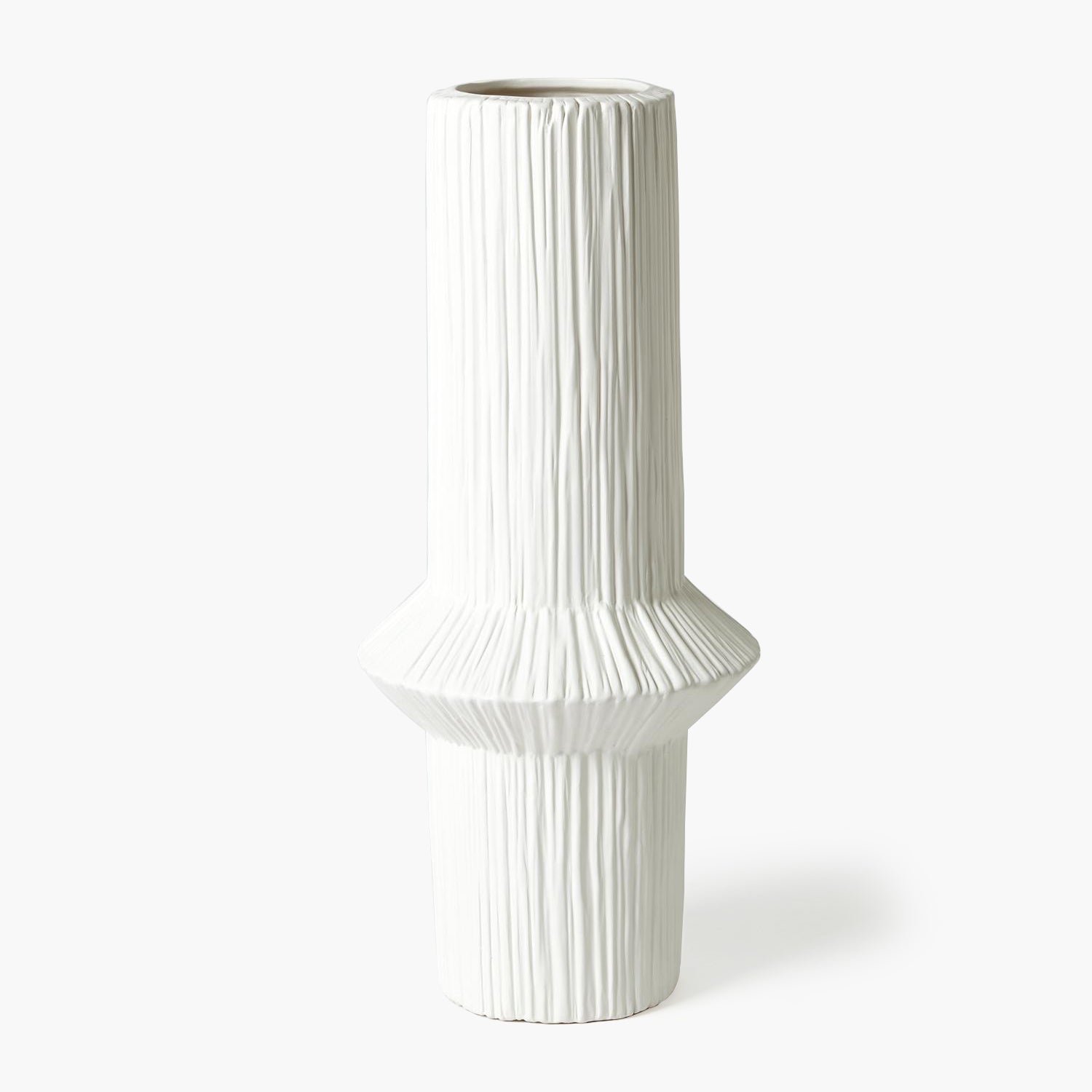 Ascending Ring Vase-Matte White
