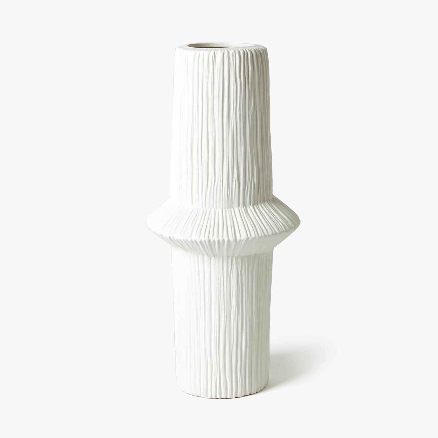 Ascending Ring Vase-Matte White
