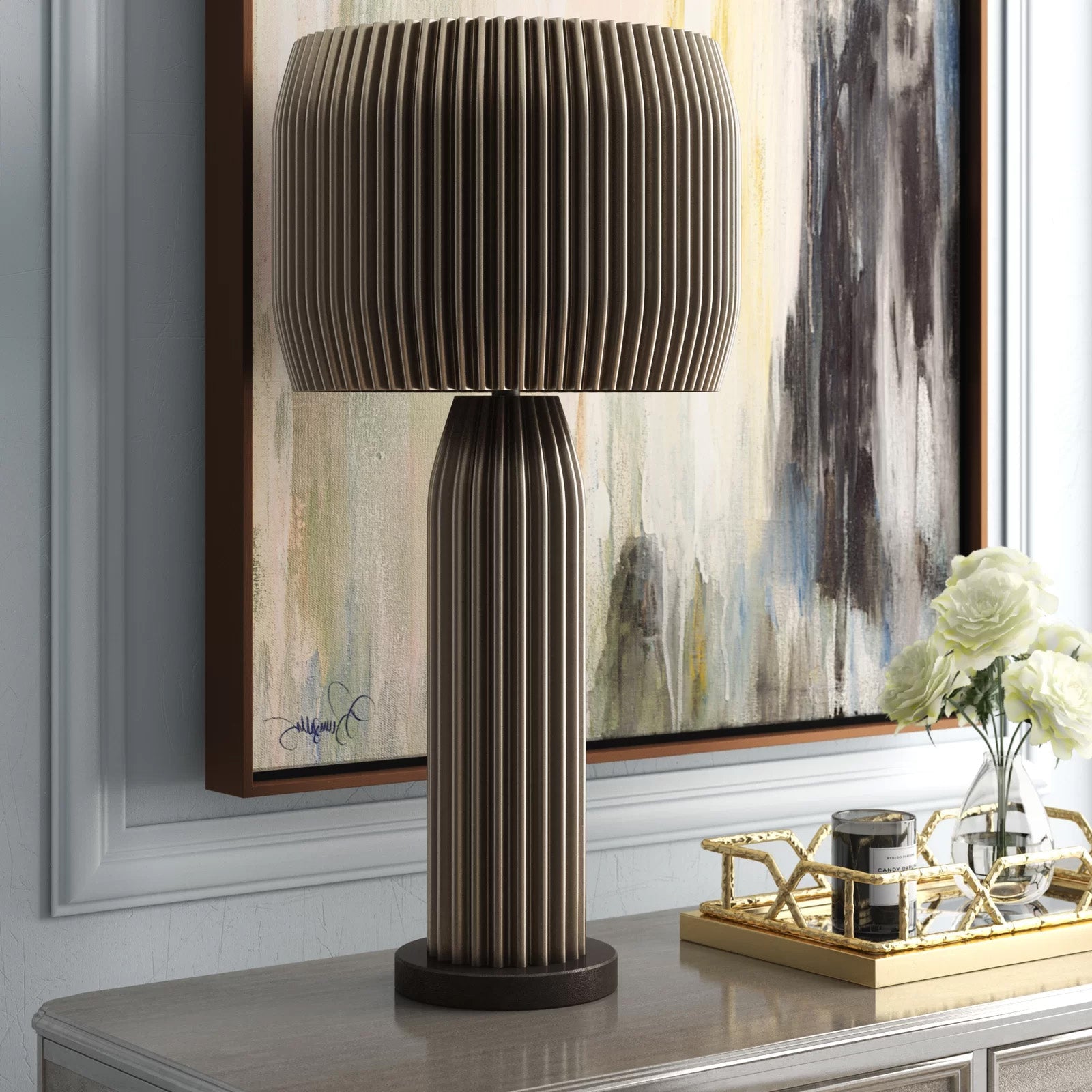 Crimp Table Lamp - Bronze - Open Box