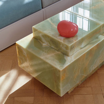 Ash Green Onyx Coffee Table W casters