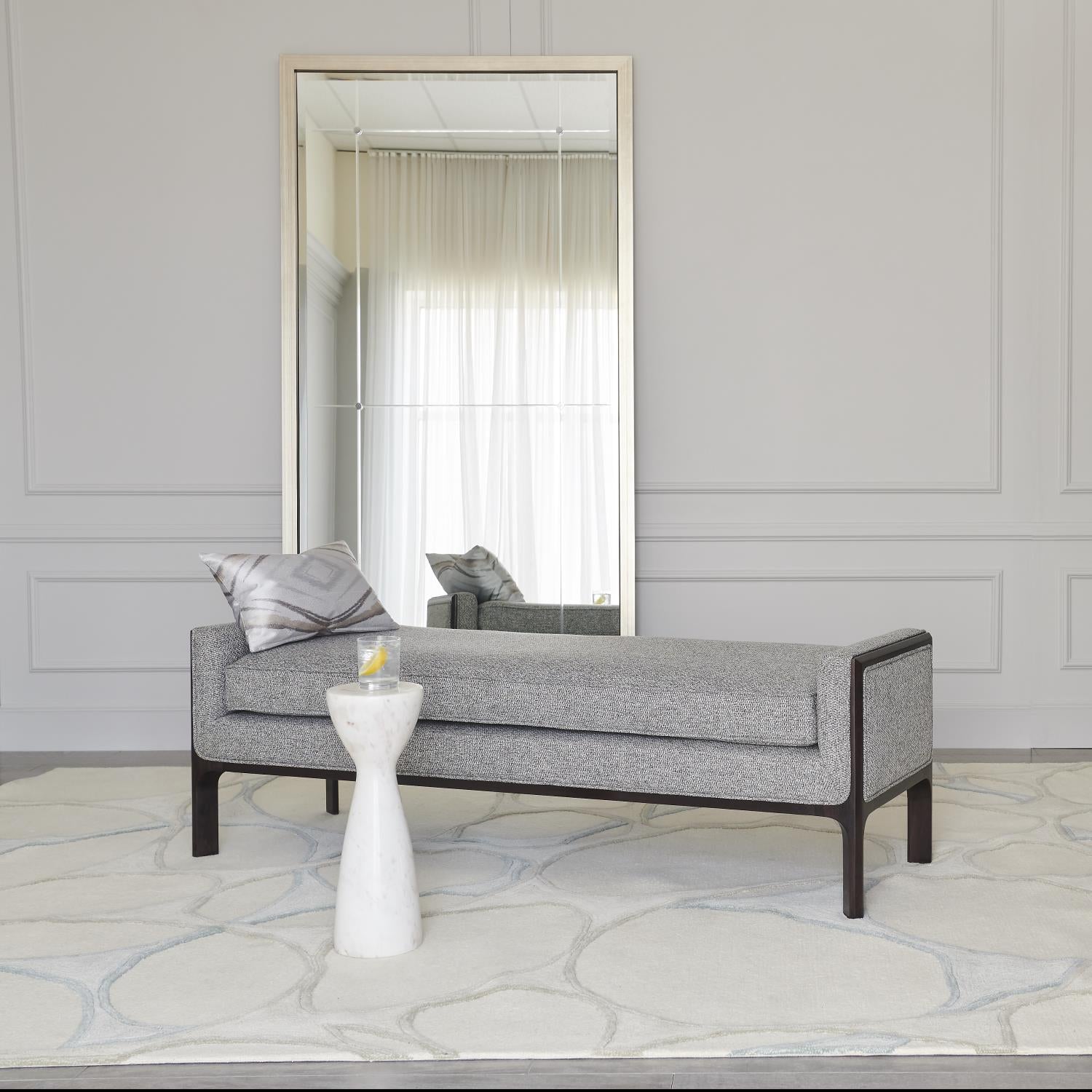 Beaumont Floor Mirror-Silver Leaf