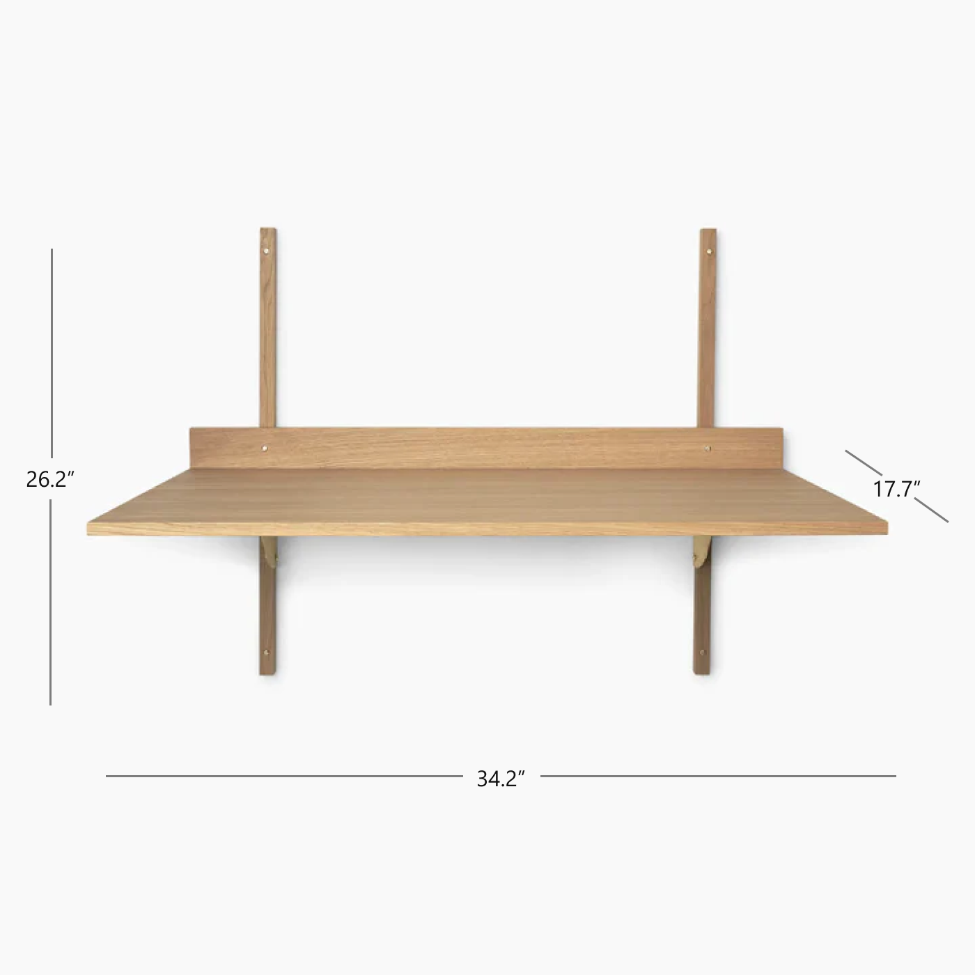 Sector Desk - Oak/Brass