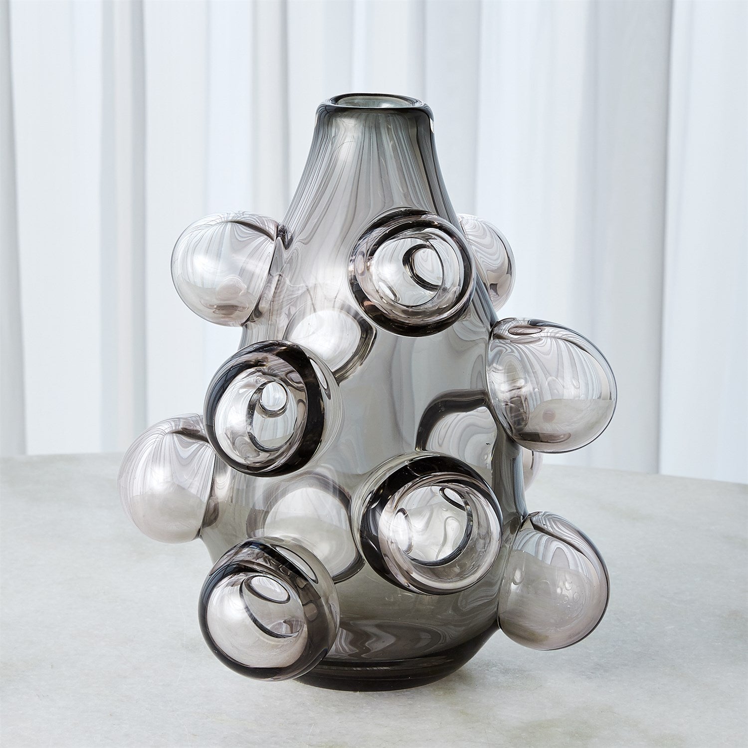 Bubbled Vase-Smoke Grey
