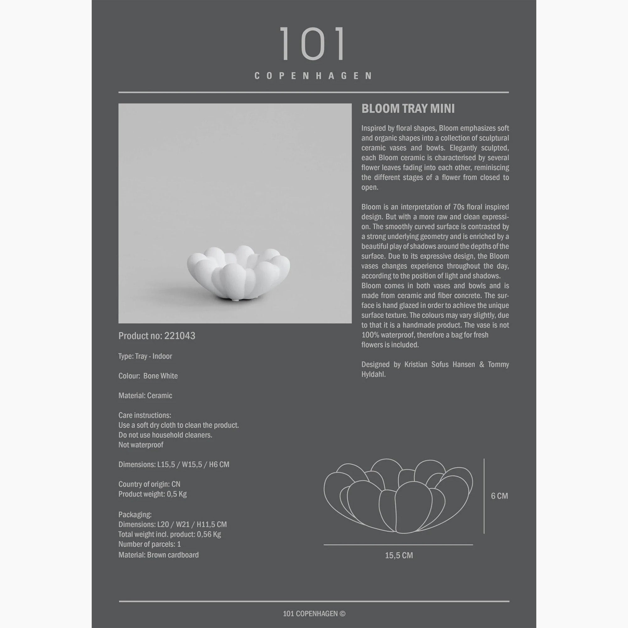 Bloom Tray, Mini - Bone White