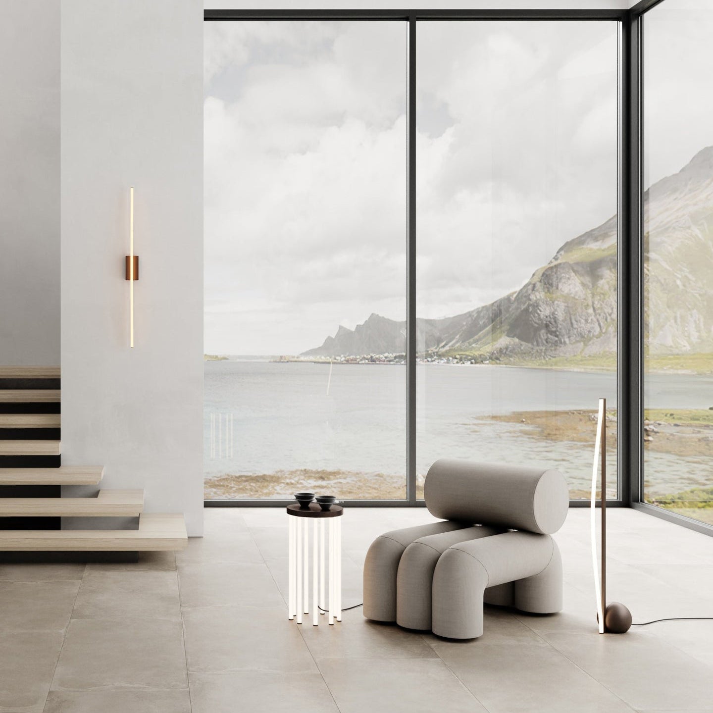 Neon Side Table, Bronze