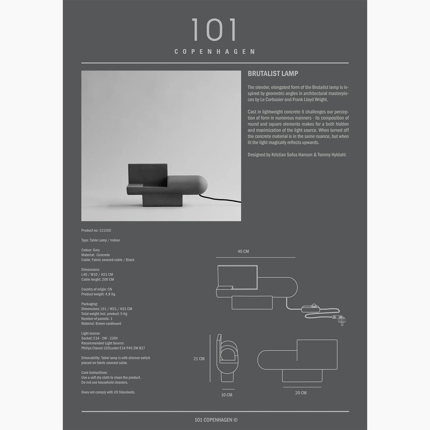 Brutalist Table Lamp