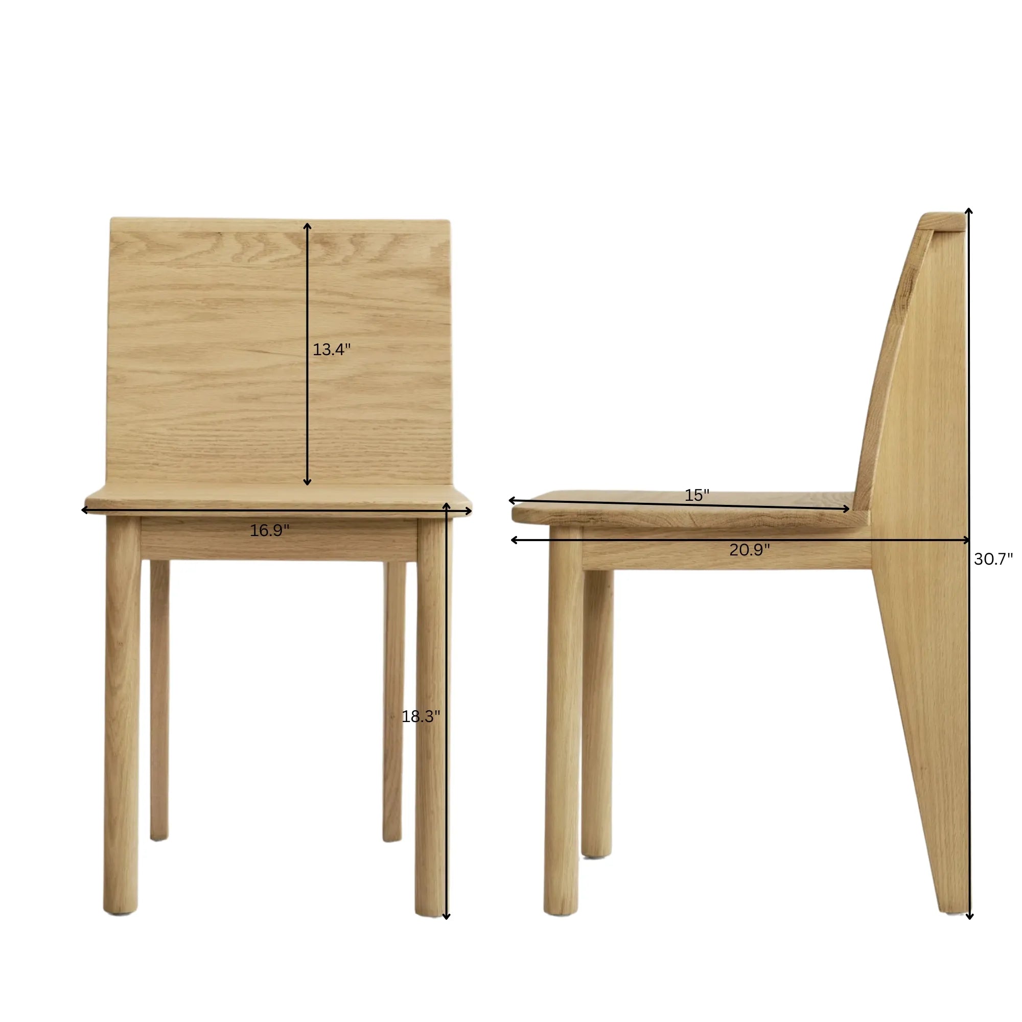 Brutus Slim Dining Chair - Natural Oak