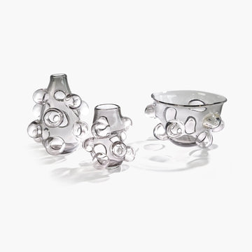 Bubbled Vase-Smoke Grey
