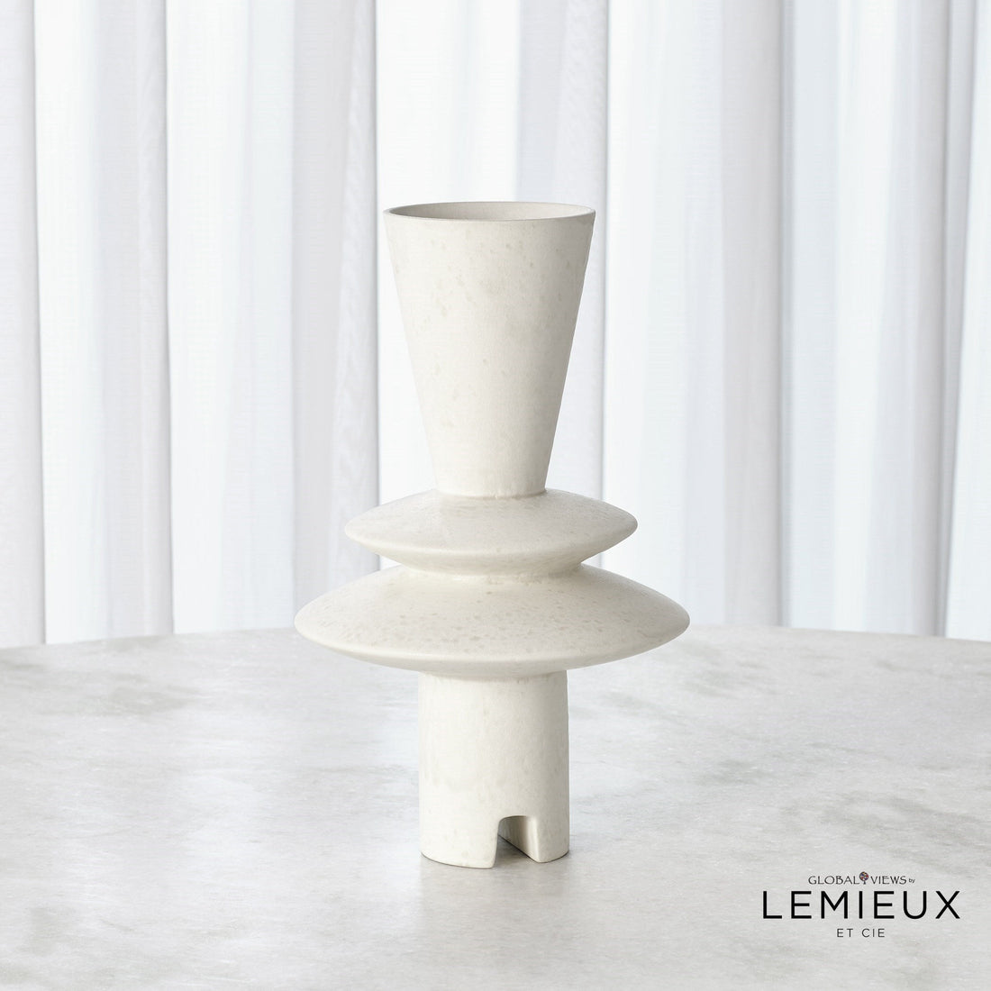 Lemieux Et Cie Adelyn Geometric Vase-White