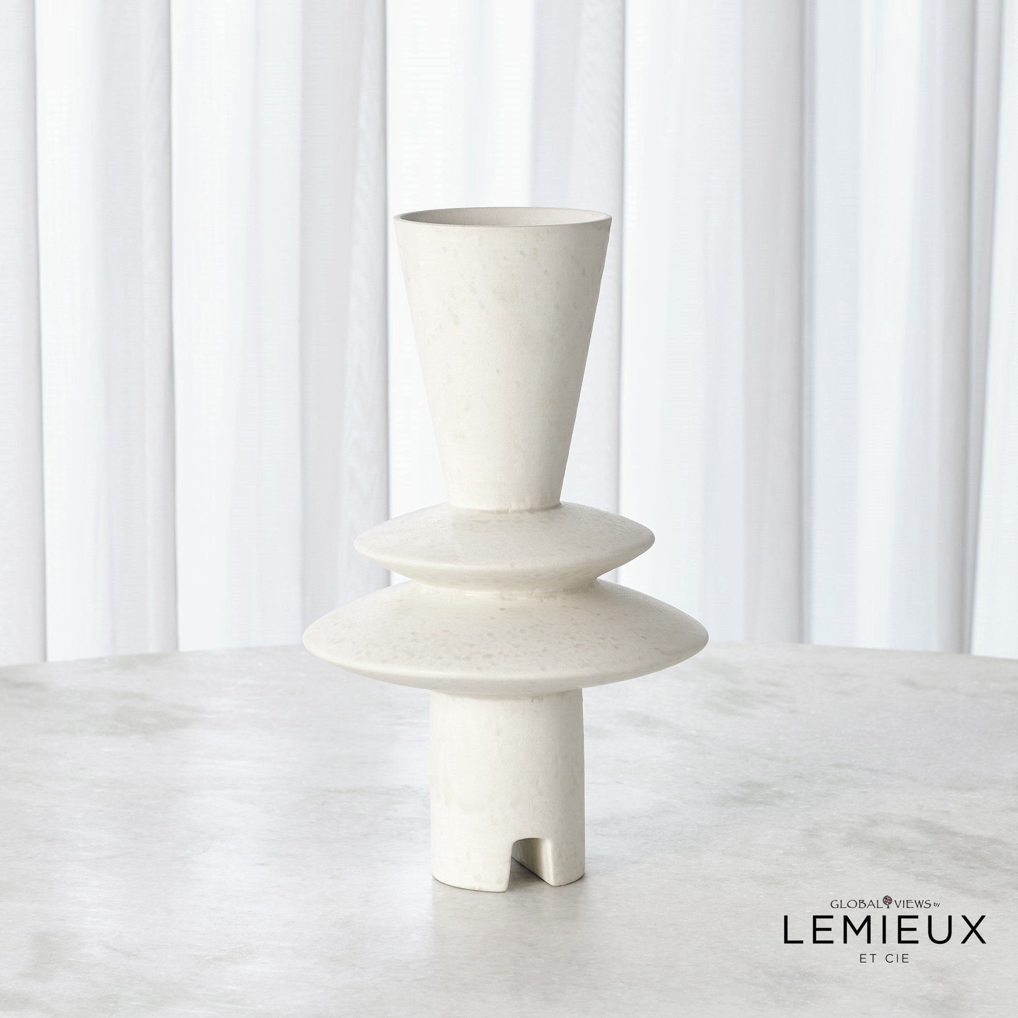 Lemieux Et Cie Adelyn Geometric Vase-White