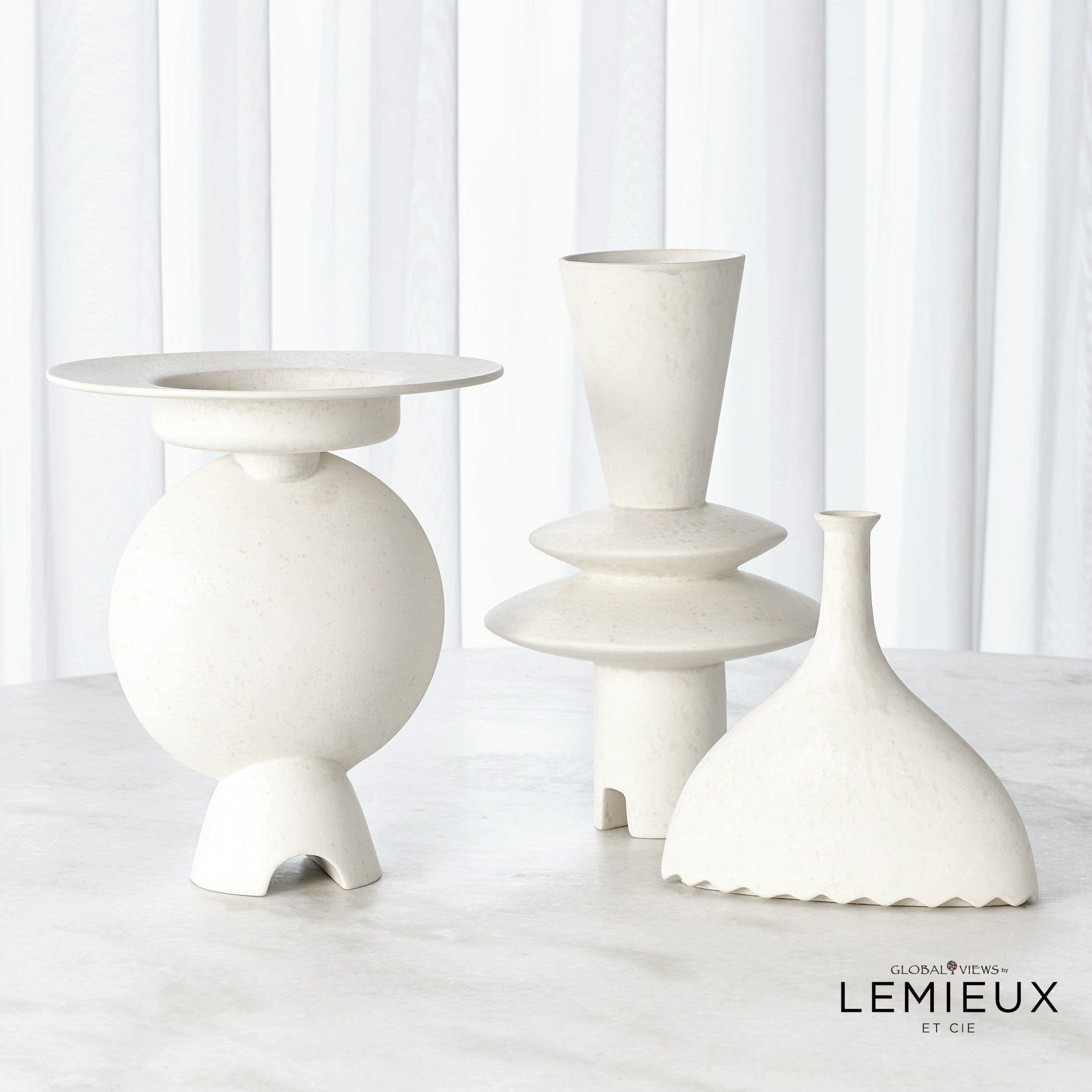 Lemieux Et Cie Adelyn Geometric Vase-White