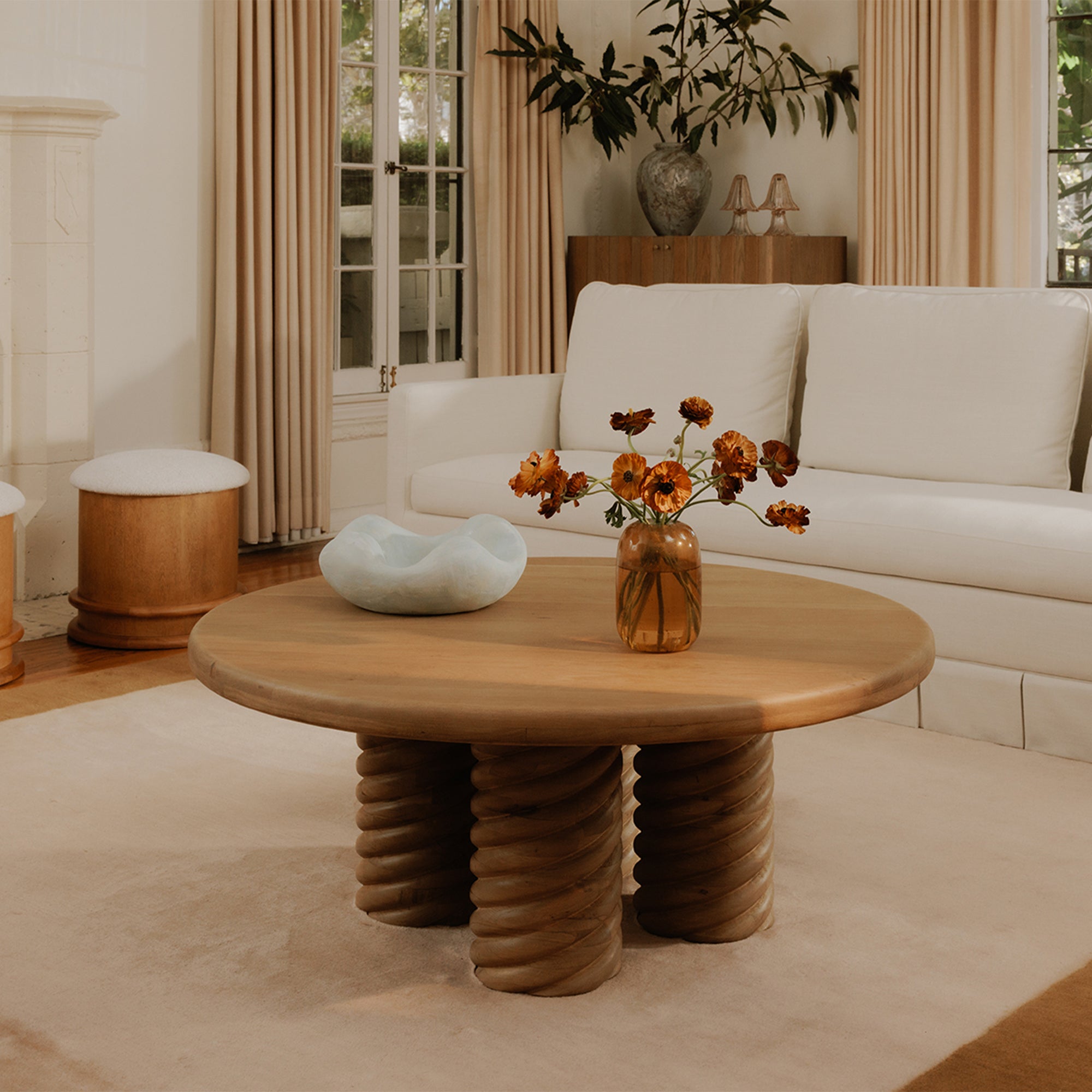 Charlotte Oak Round Coffee Table