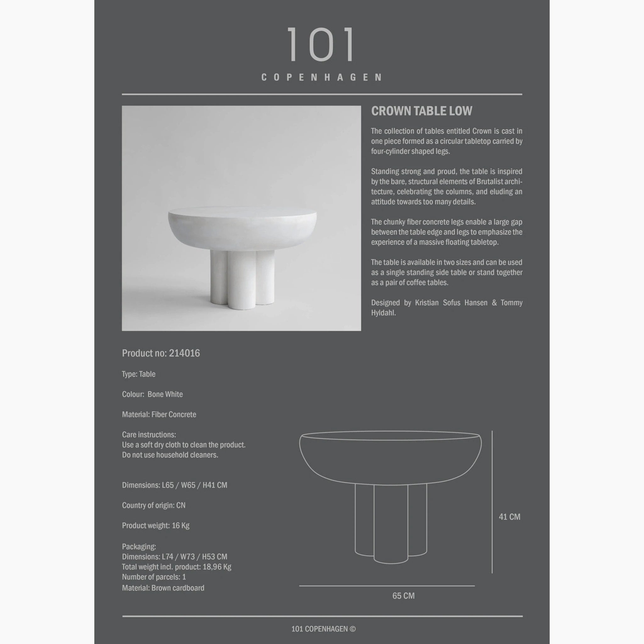 Crown Table, Low - Bone White - Pickup Only