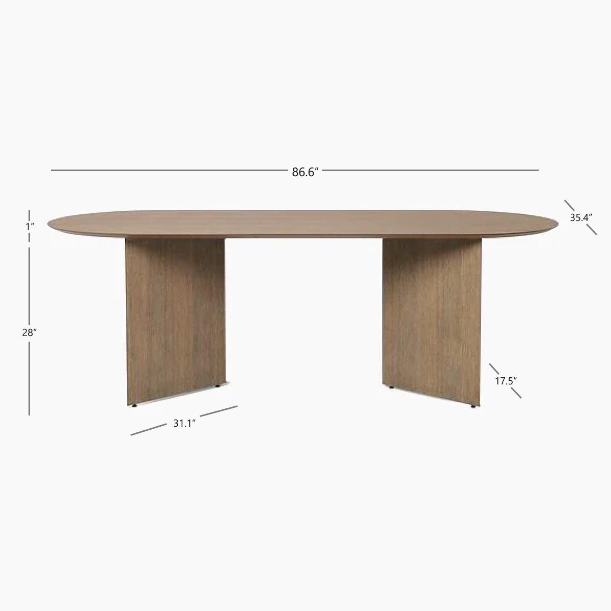 Oval Wood Mingle Dining/Desk Table Top