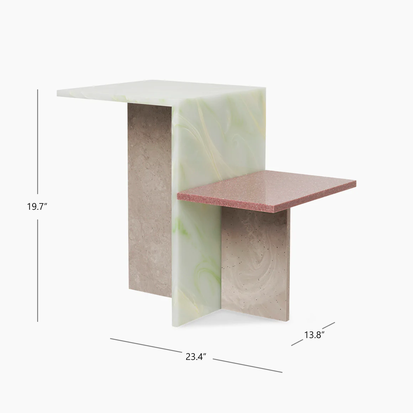 Distinct Side Table - Travertine