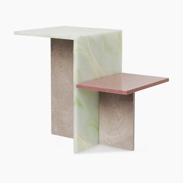 Distinct Side Table - Travertine