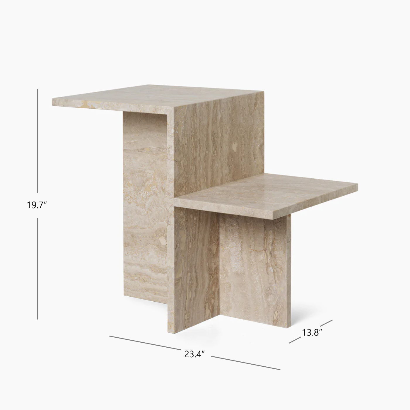 Distinct Side Table - Travertine