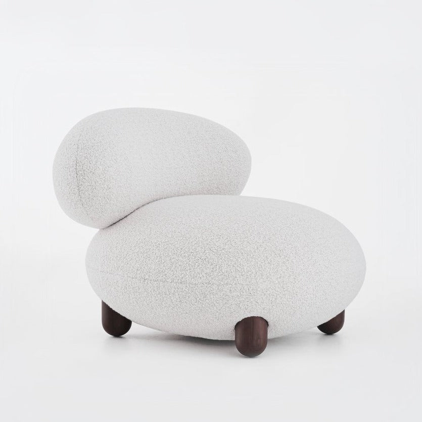 Flock Lounge Chair and Ottoman Set - Col. 1 Ivory -  Open Box