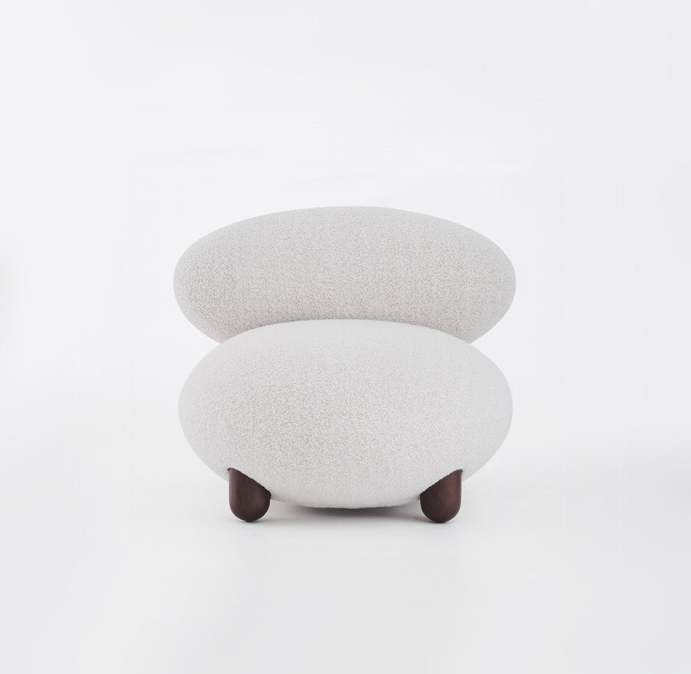 Flock Lounge Chair and Ottoman Set - Col. 1 Ivory -  Open Box
