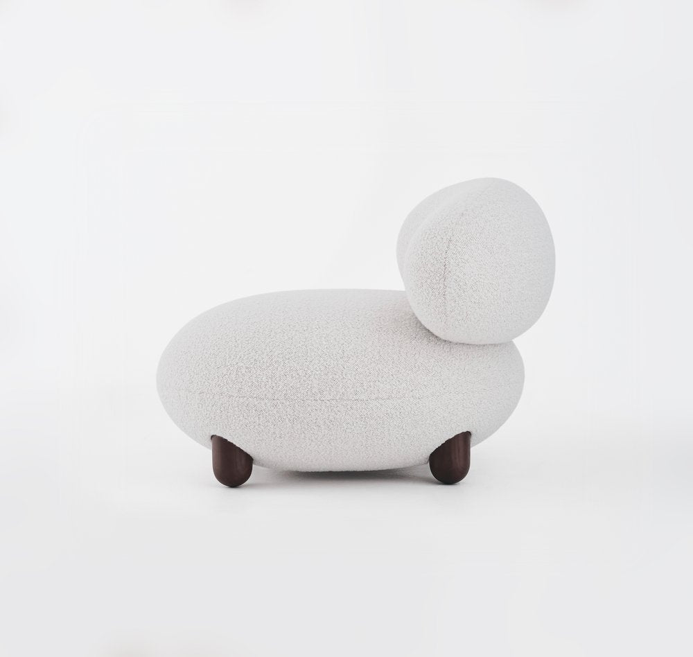 Flock Lounge Chair and Ottoman Set - Col. 1 Ivory -  Open Box